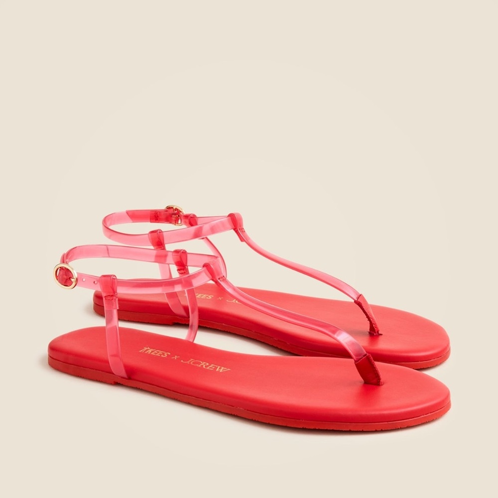 ❤️ Limited-Edition TKEES x J. Crew Red Jelly Sandals